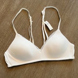 Aerie Real Happy White Wireless Lightly Lined Bra 36A NWT